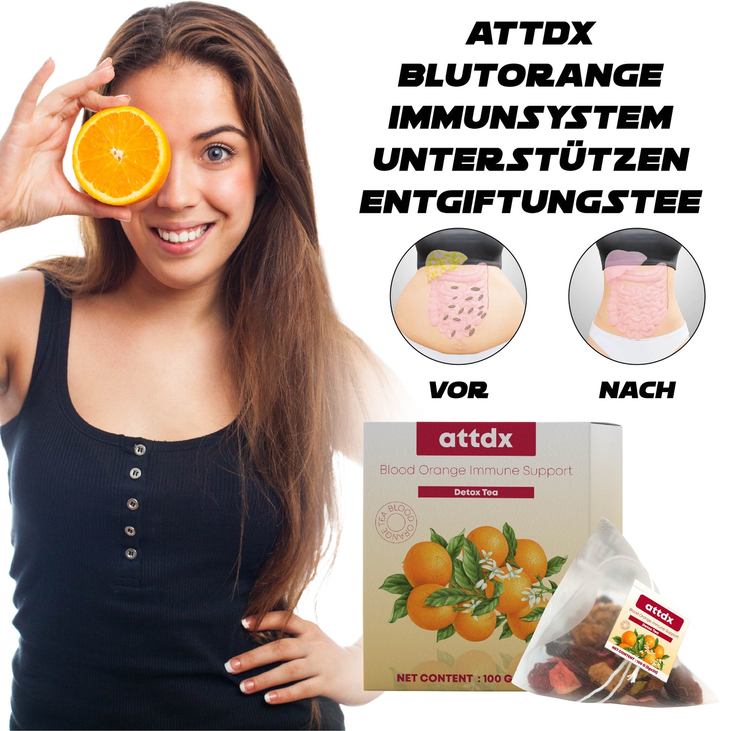 ATTDX Blutorange Immunsystem unterstützen Entgiftungstee