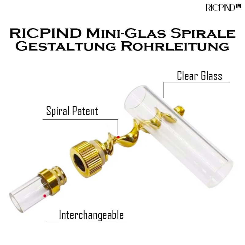 RICPIND Mini-Glas SpiraleGestaltung Rohrleitung