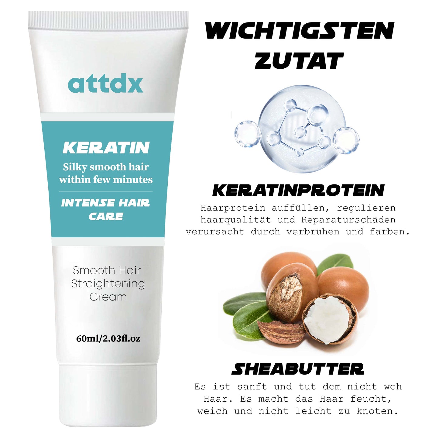 ATTDX Keratin Glatt Haare Begradigung Creme