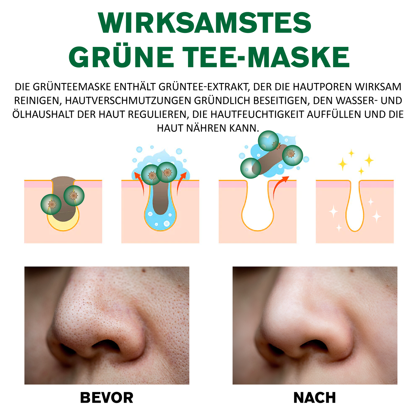 ATTDX TiefgreifendeReinigung GrünerTee Maske Stick