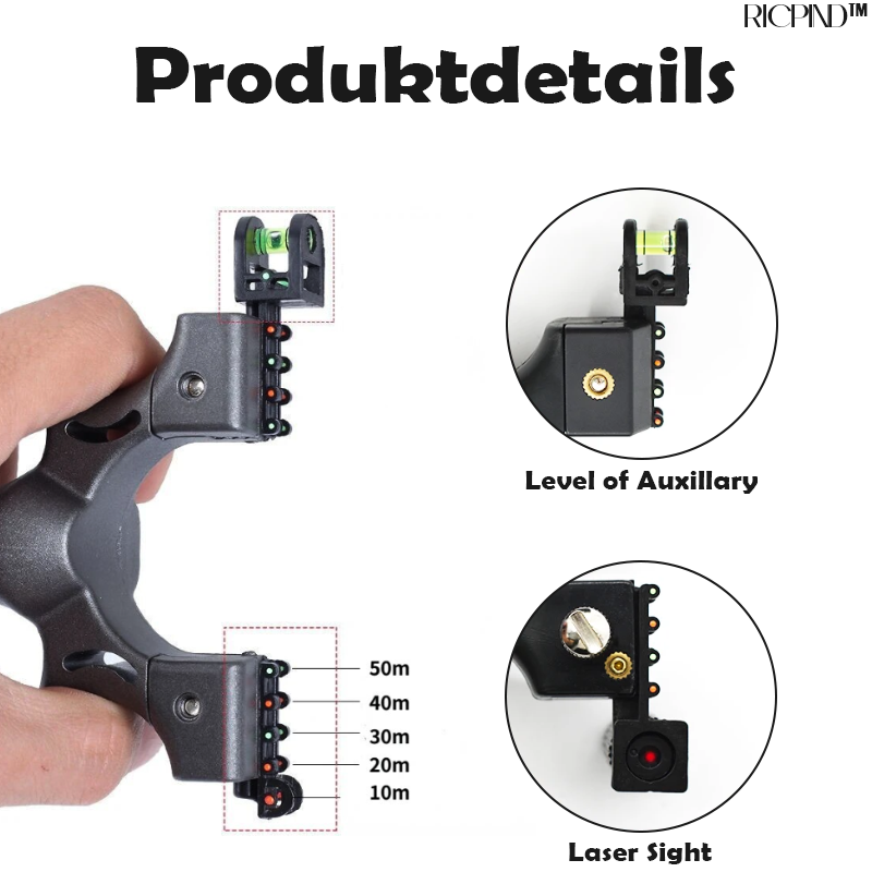 RICPIND Laser Aim Precision Leistungsstarke Steinschleuder