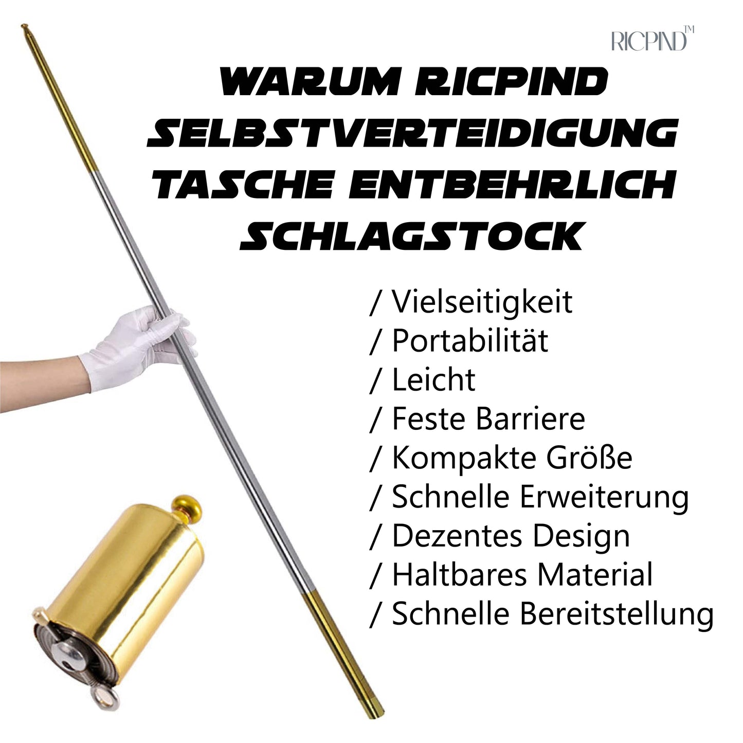 RICPIND Selbstverteidigung Tasche Entbehrlich Schlagstock