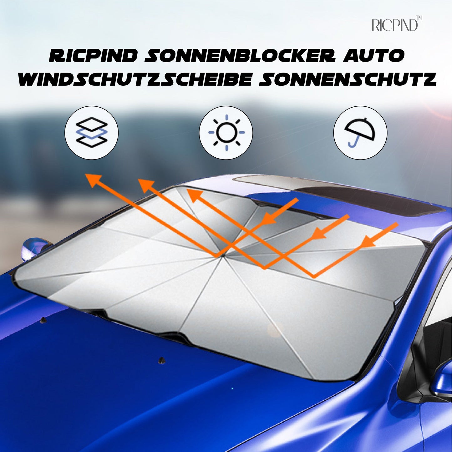 RICPIND Solar Blocker Windschutzscheibe Regenschirm