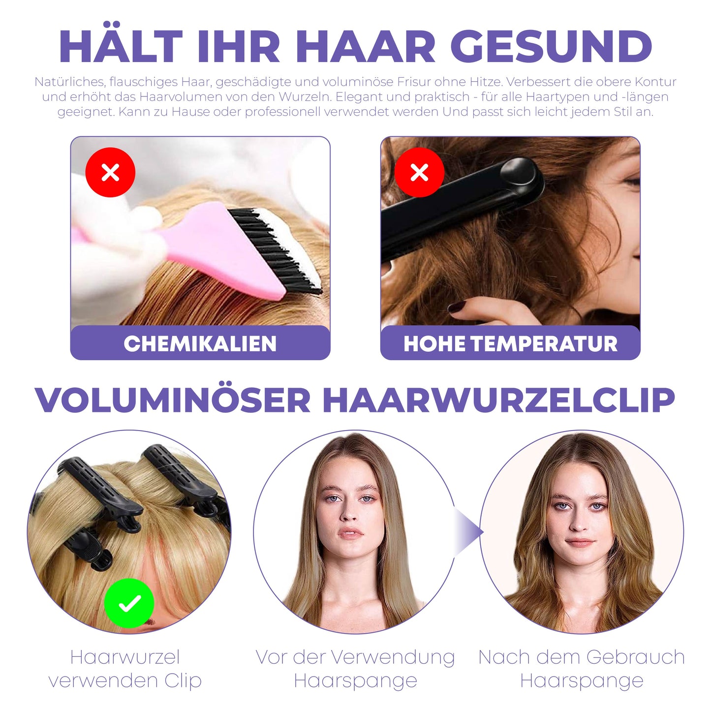 Ricpind Sofortige volumengebende Haarspangen